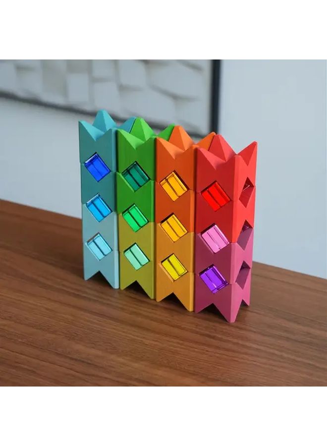 ألوان أكريليك خشبية مكدسة كتل DIY ديكور المنزل والمكتب الديكور الداخلي والخارجي - Image 3